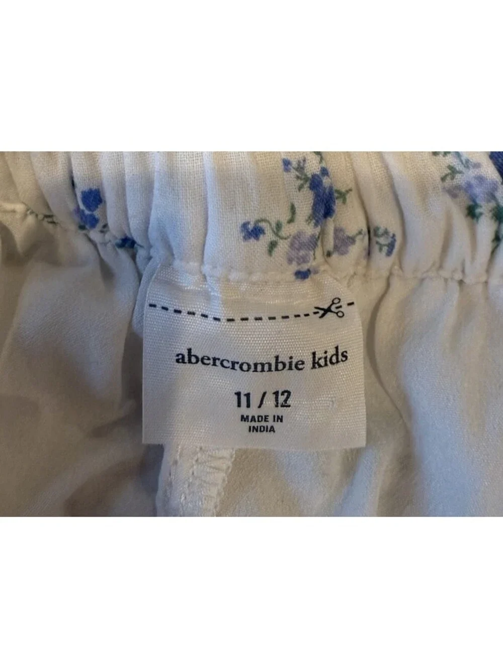 Abercrombie Kids Floral Ruffle Tiered Lace Mini Skirt White Blue 11/12